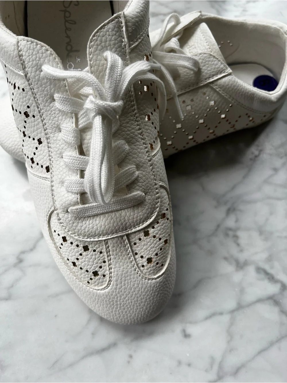 Splendid White Women's Perforated Julian Sneakers NWOB - Picture 2 of 10